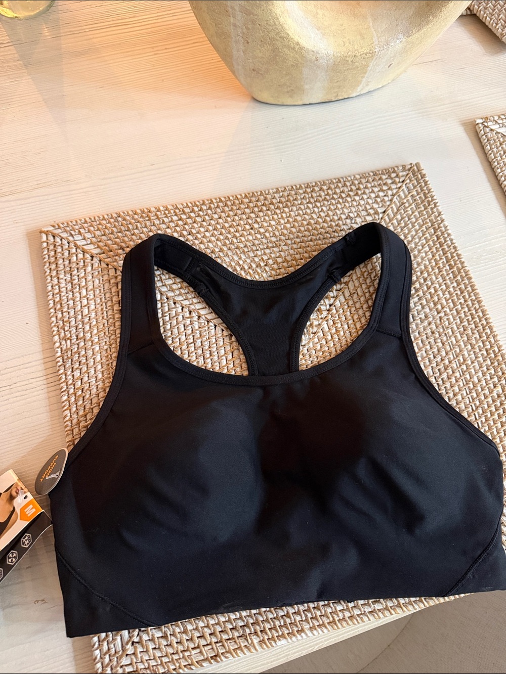 Avia Black Racerback Sports Bra with Supportive Padding